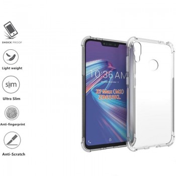 Silikoninis-Anti shock 1 mm. storio Asus zenfone max m2 zb633kl dėklas - permatomas